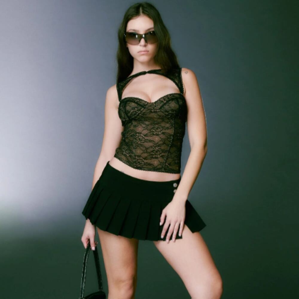 I.AM.GIA Black Lace Bra Top